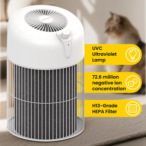 HEPA Air Purifier – Removes Pet Hair, Dander, Dust & Odors – Quiet Sleep Mode & Safety Shutoff