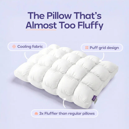 Mellow Puff Pillow – Cloud-Like Comfort, Breathable Support – Ideal for Side, Back & Stomach Sleepers