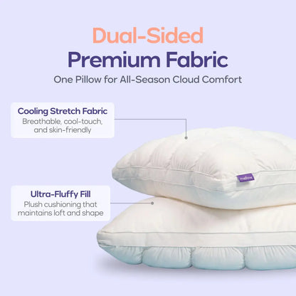 Mellow Puff Pillow – Cloud-Like Comfort, Breathable Support – Ideal for Side, Back & Stomach Sleepers