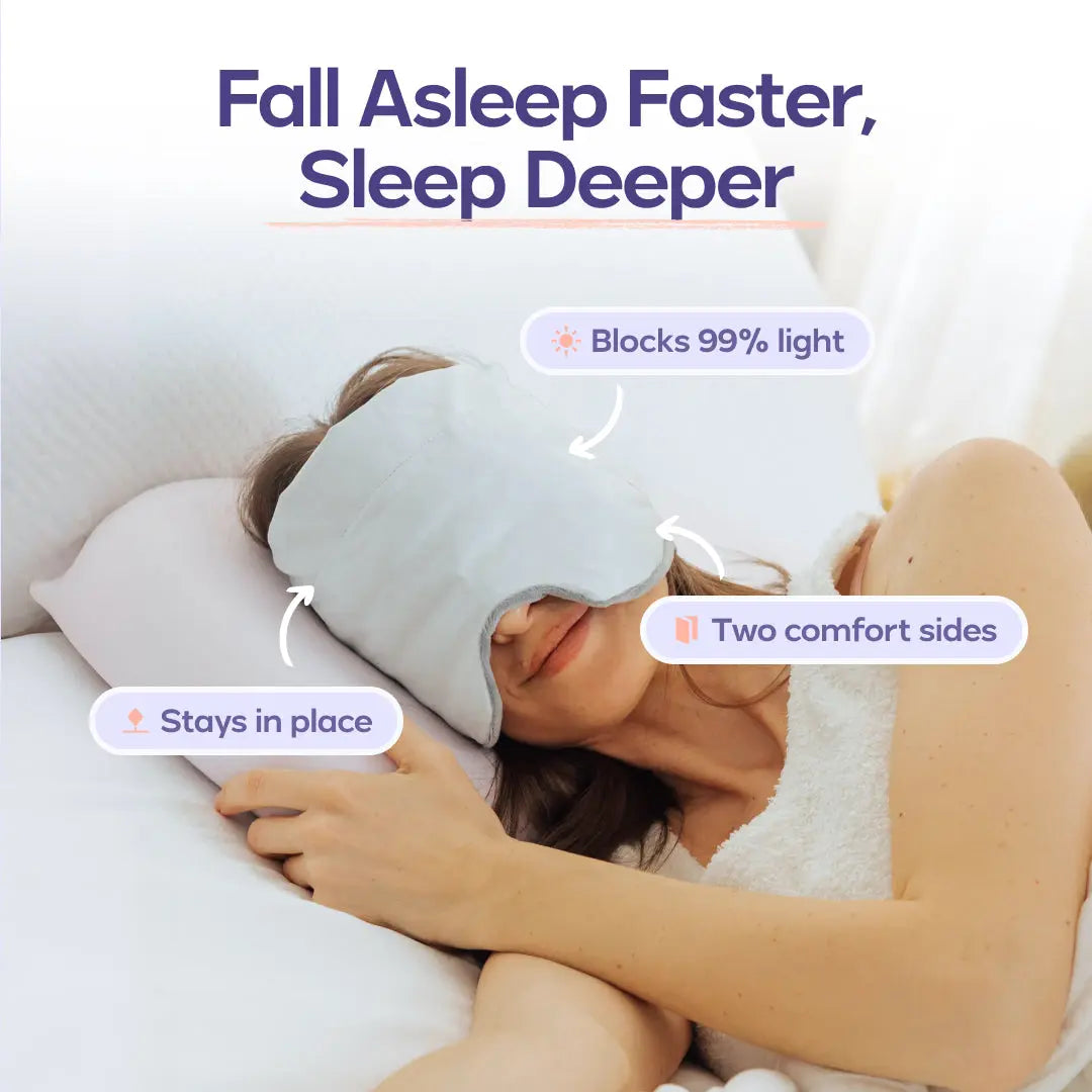 Mellow Sleep Weighted Eye Mask – Strapless 360° Wraparound, Soft Light Blocking for Relaxation