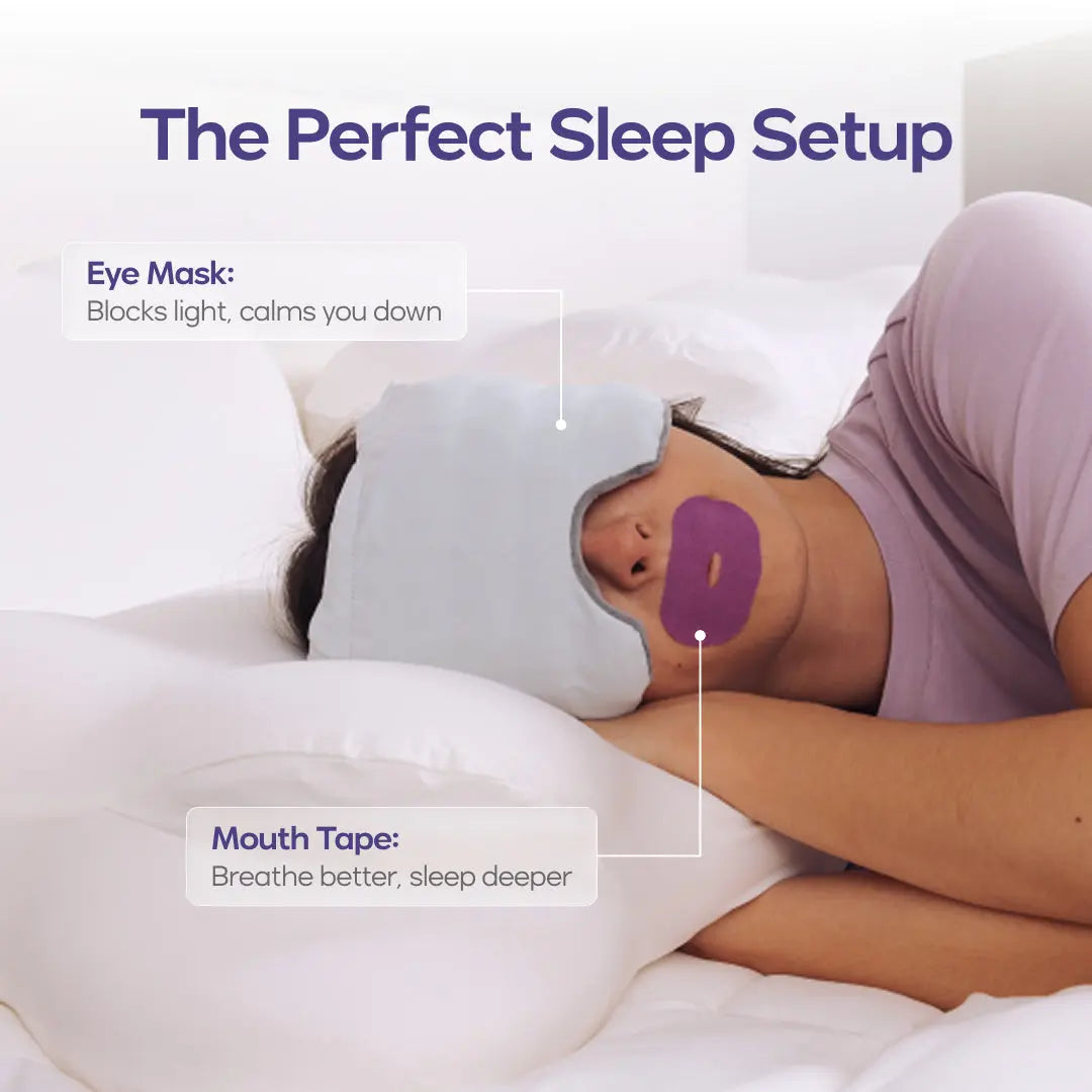Mellow Sleep Weighted Eye Mask – Strapless 360° Wraparound, Soft Light Blocking for Relaxation