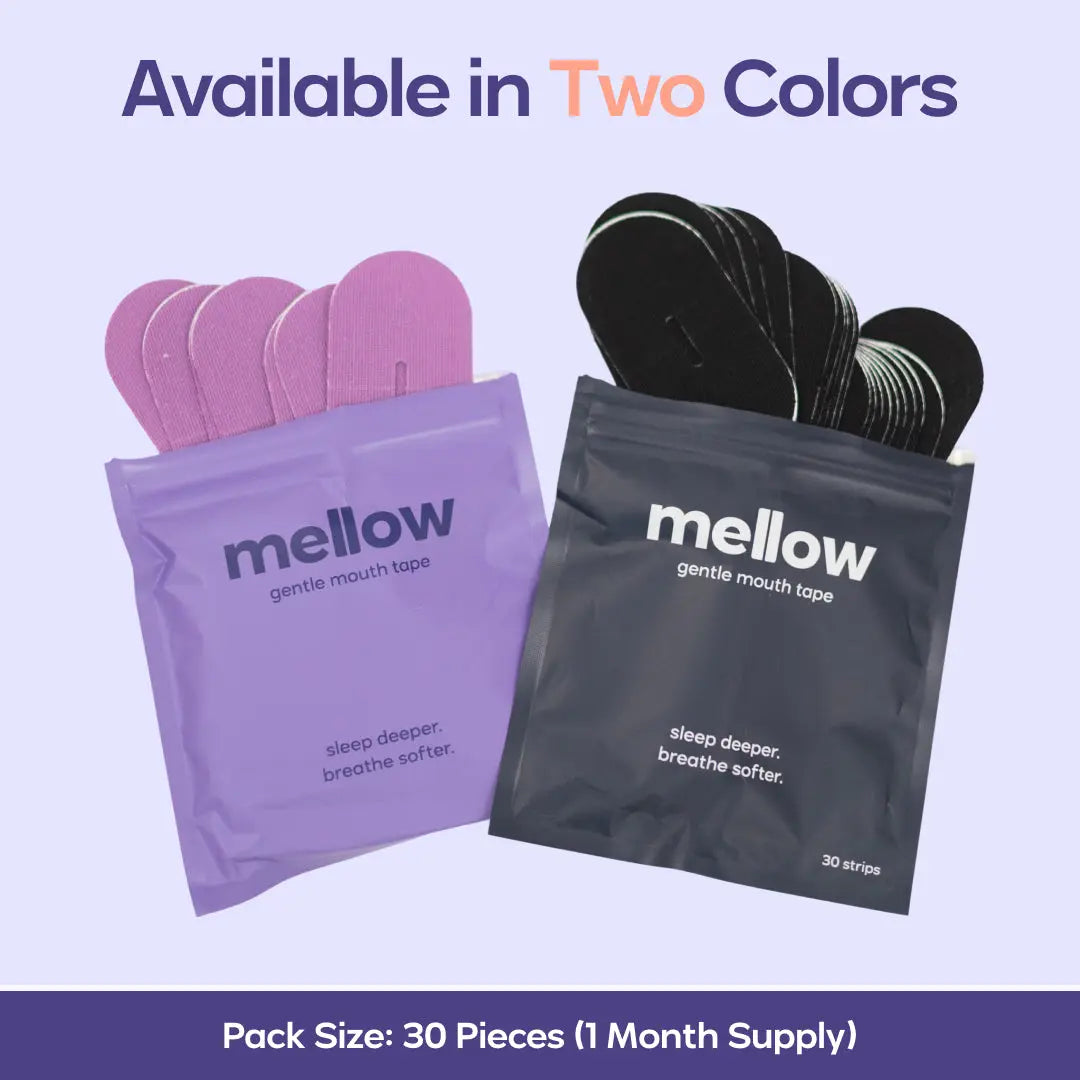 Mellow Sleep Mouth Tape – Gentle Hypoallergenic, Nasal Breathing Aid – Snoring Relief & Comfortable Sleep
