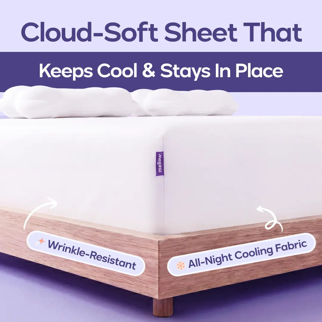 Mellow Sleep Cooling EasyFit Sheet – Silky Soft, Wrinkle-Free, Breathable – Hotel-Quality Comfort