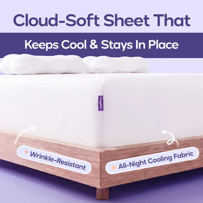 Mellow Sleep Cooling EasyFit Sheet – Silky Soft, Wrinkle-Free, Breathable – Hotel-Quality Comfort