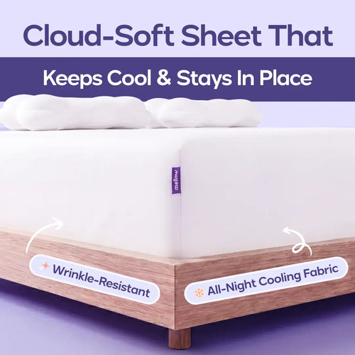 Mellow Sleep Cooling EasyFit Sheet – Silky Soft, Wrinkle-Free, Breathable – Hotel-Quality Comfort