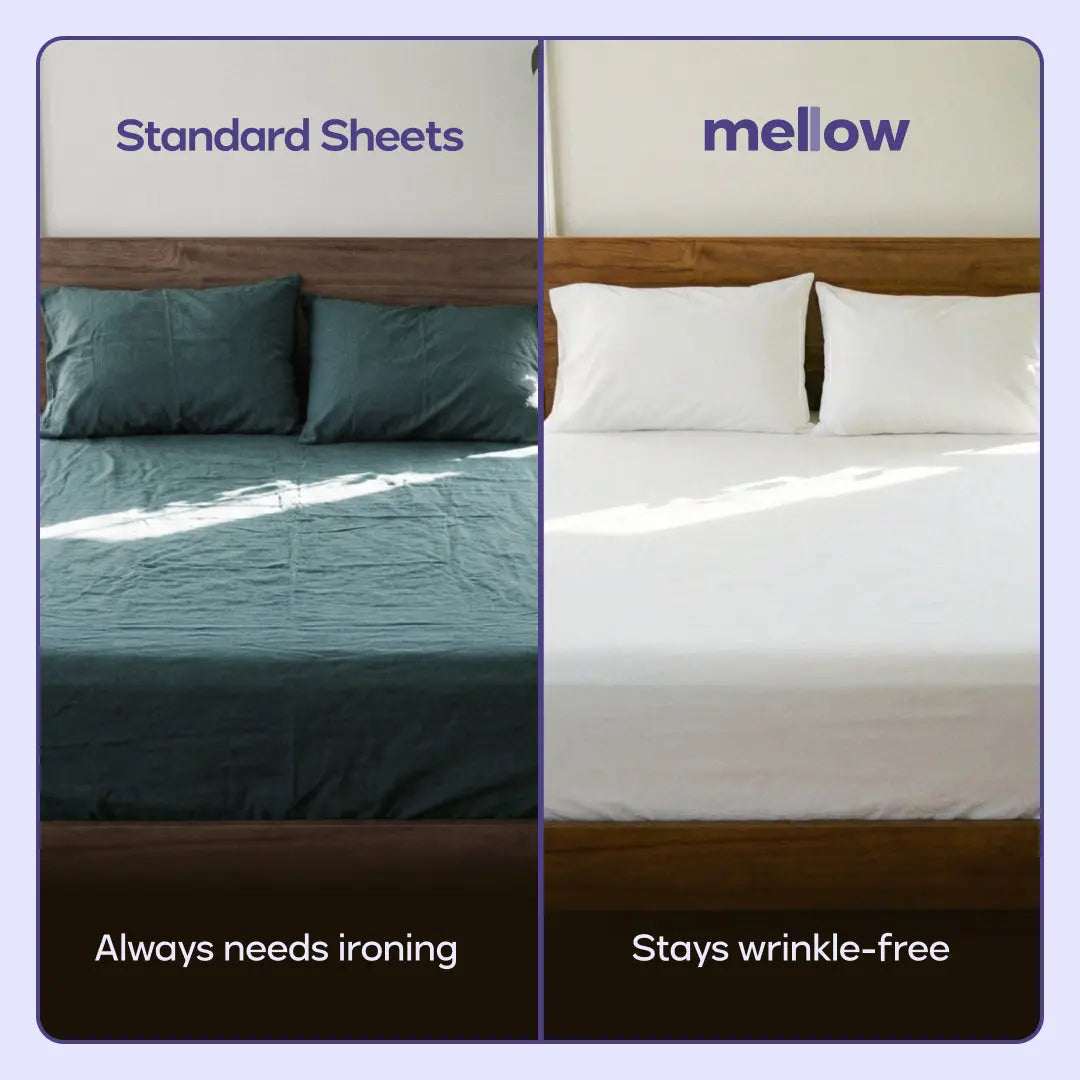 Mellow Sleep Cooling EasyFit Sheet – Silky Soft, Wrinkle-Free, Breathable – Hotel-Quality Comfort